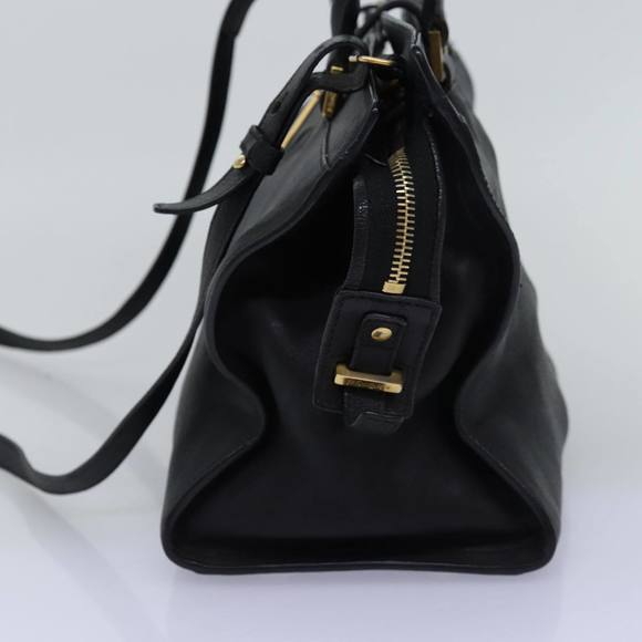 SAINT LAURENT Cavass Chic Mini Hand Bag Leather 2way Black 311222 Auth yk12857 - Picture 4 of 16